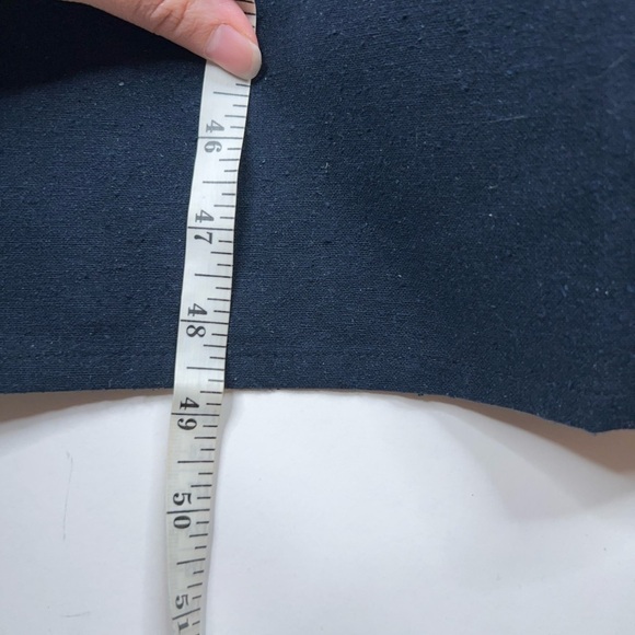 Jenni Kayne Rove Dress Silk Navy Blue Midi Dress Pockets Textured Classic Small - Picture 12 of 12